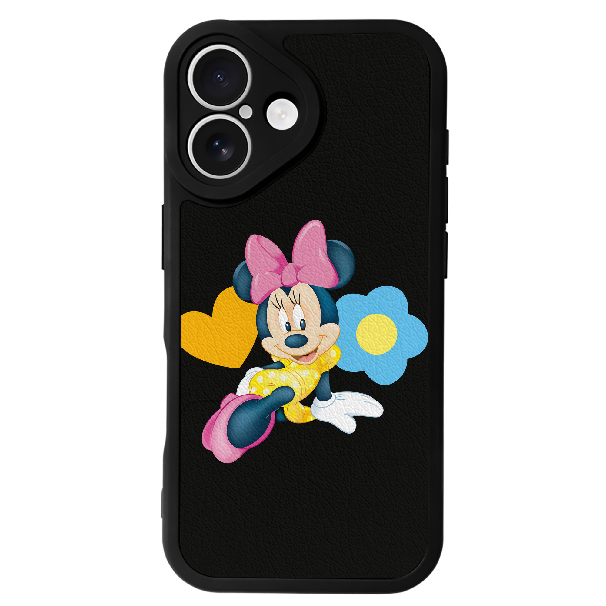 （画像用） ミッキーマウス Mickey Mouse 【iPhone 16シリーズ対応】シリコンスマホケース（レザー調） 材質：シリコン